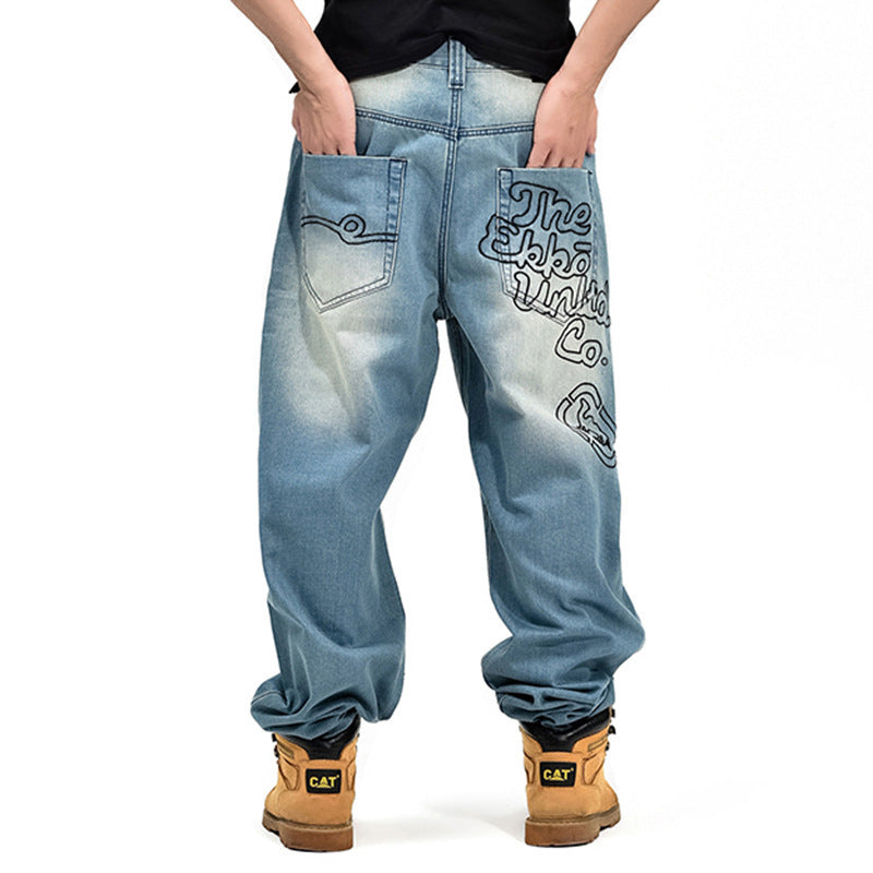 Hip-hop Style Denim Loose Casual Men's Jeans