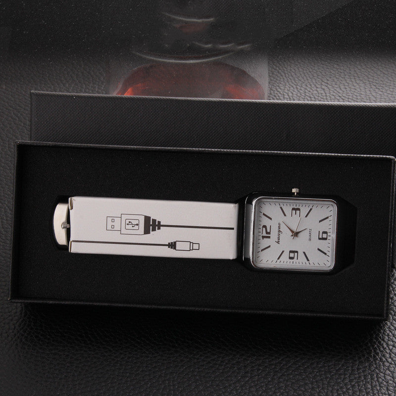Metal electric heating wire cigarette lighter watch