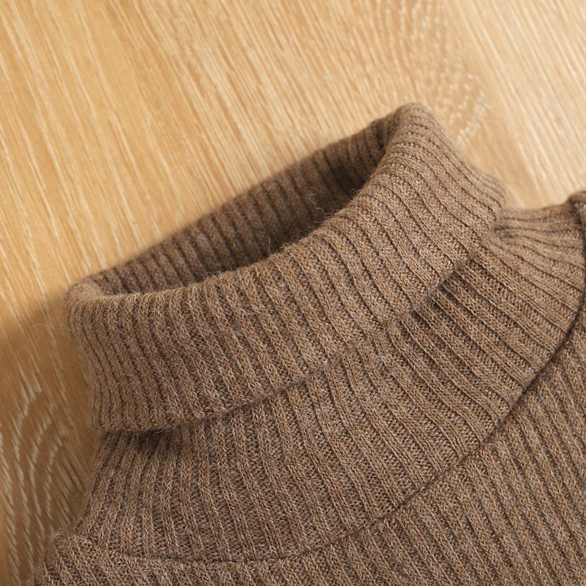 Girls' Turtleneck Long Sleeve Knitted Sweater
