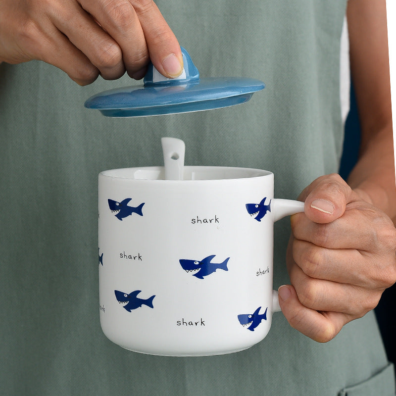 Creative Shark Ceramic Couple Mug Activity Gift 