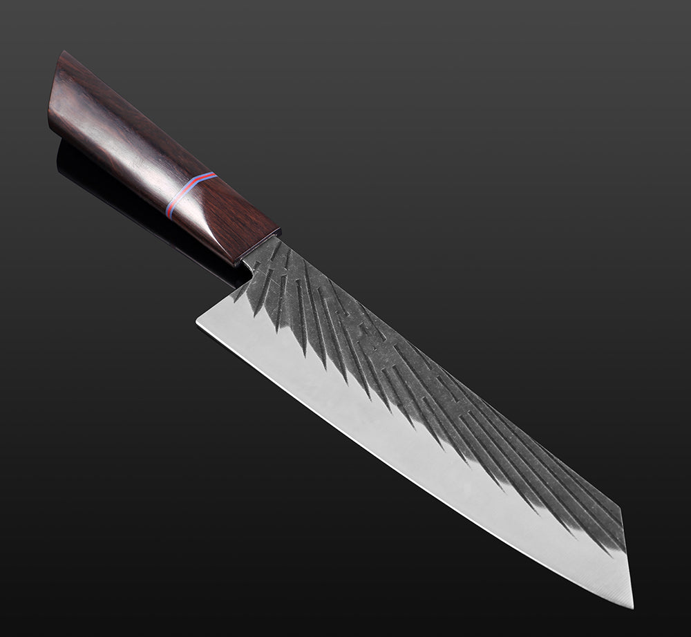 Hand Forged Kitchen Knife Ebony Wood Chopping Knife 