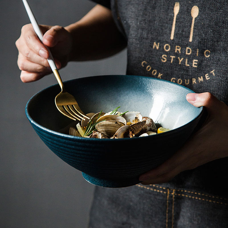 European Style Hotel Restaurant Big Dish Creative Ramen Beef Noodle Ceramic Bowl