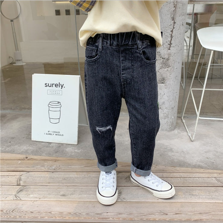 Xiaojiejia Boys' Pants Autumn Children's Jeans Korean Style Trendy Children's Pants New Trend