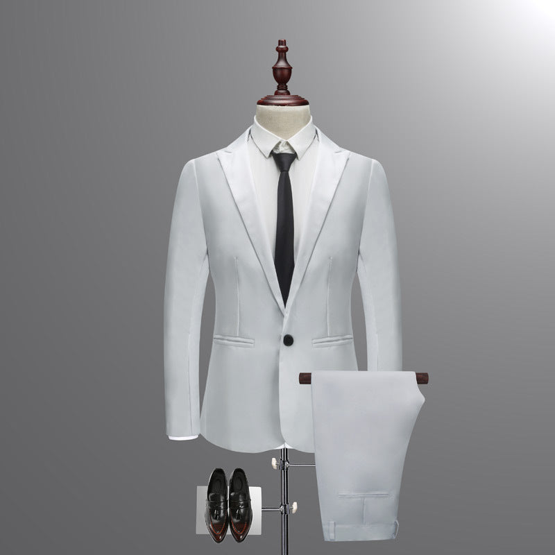Casual Business Suit Two-piece Korean Style Slim Men's Suit 