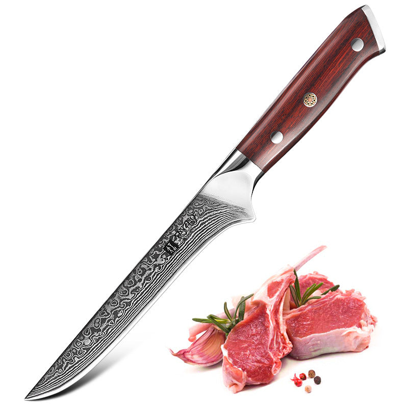 Damascus Steel 6 Inch Boning Knife Pork Splitting Knife Meat Picking Knife 