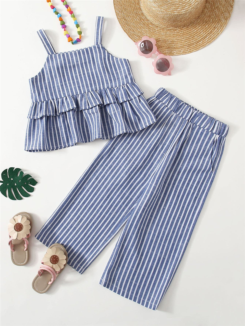 New European And American Girls Striped Suit