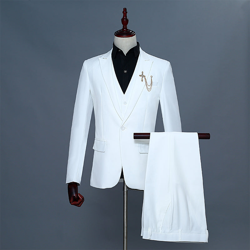 Three-piece Suit Of Men's Groom And Best Man Dress Vest 