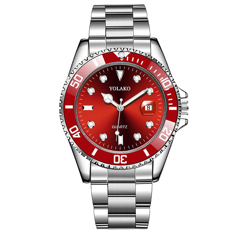 YOLAKO The Mens' Watches New Luxury Business Watch Men Calendar Green Dial Fashion Male Watch Clock reloj hombre zegarek meski