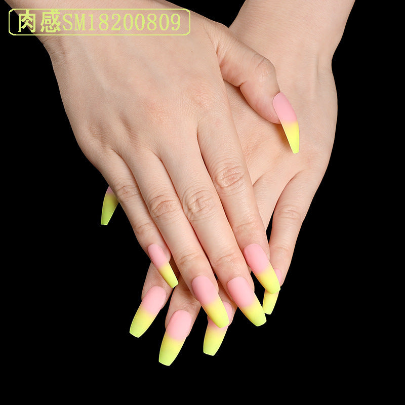 Yellow ballet shoes shape nail plate