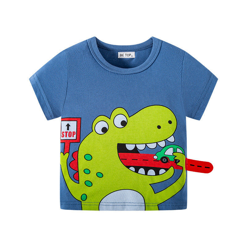 T-shirt Cotton Boy Baby Foreign Style Top T