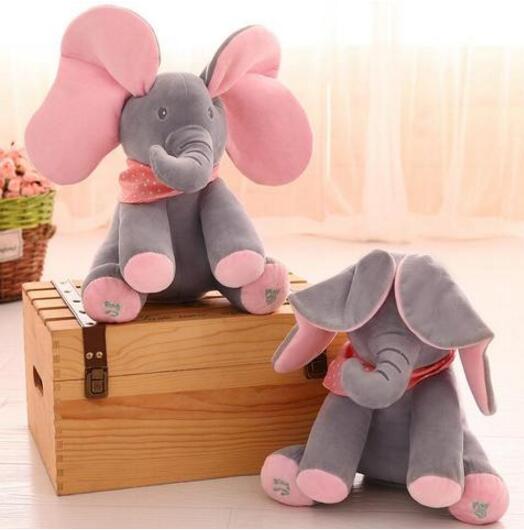 Interactive Peek-A-Boo Elephant Plush Toy 