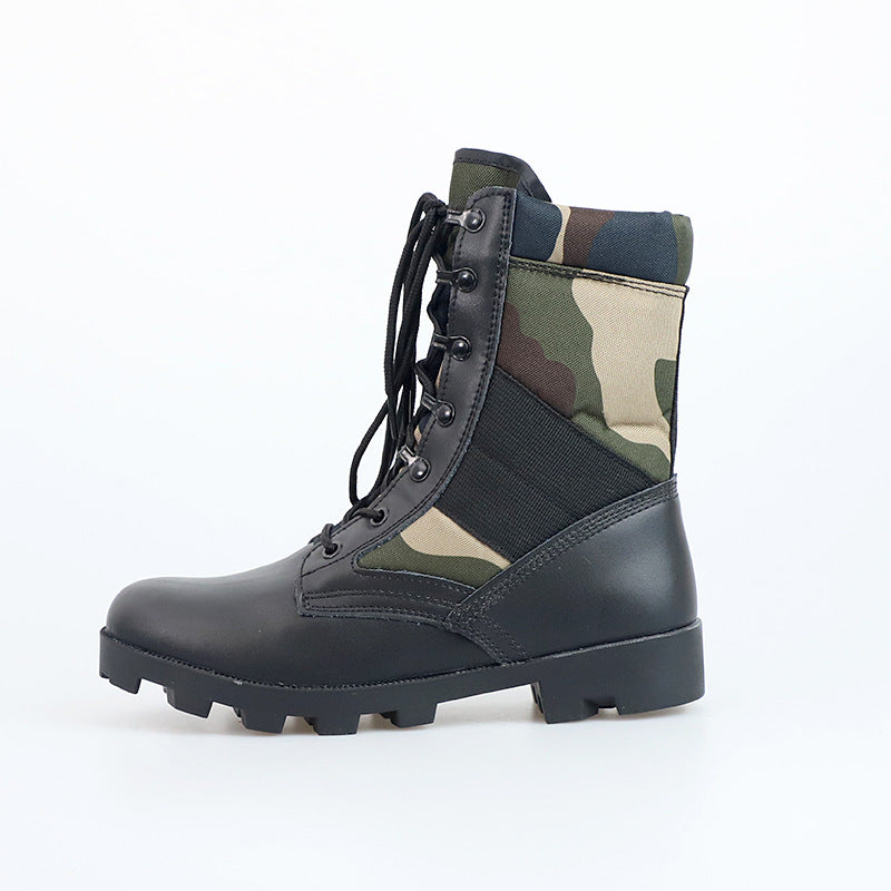 Non-slip Wear-resistant Camouflage Desert Outdoor Hiking Military Boots Combat Men's High-top Combat Boots 