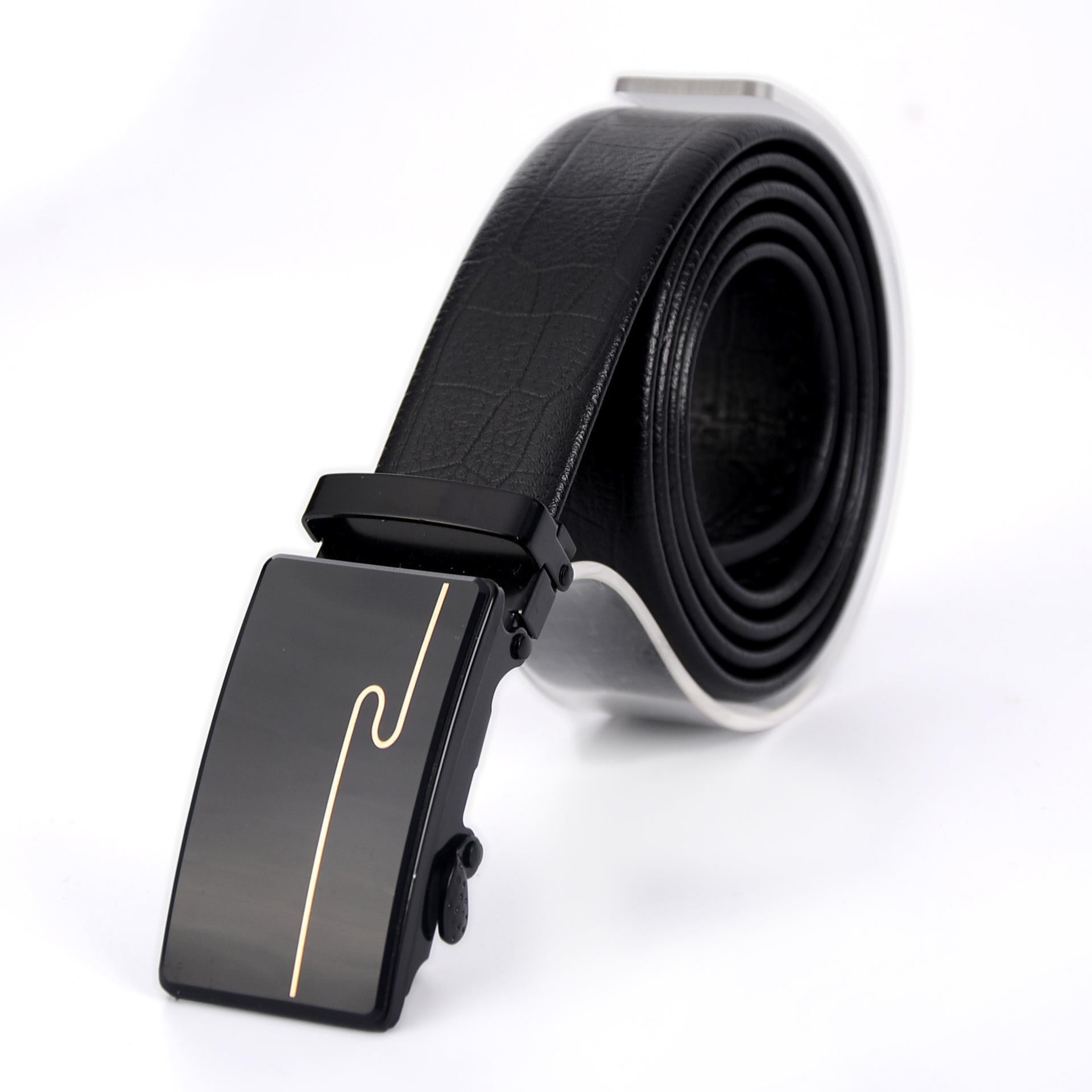 Belt Men's Automatic Buckle Belt Mirror Acrylic Iron Button Men's Business Casual Belt 