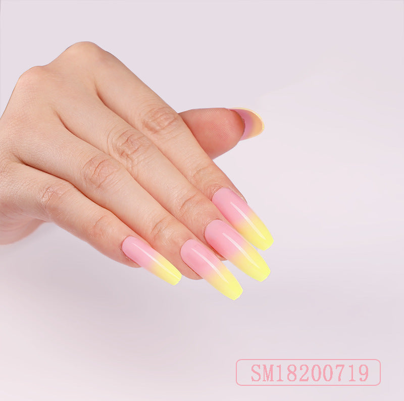 Yellow ballet shoes shape nail plate