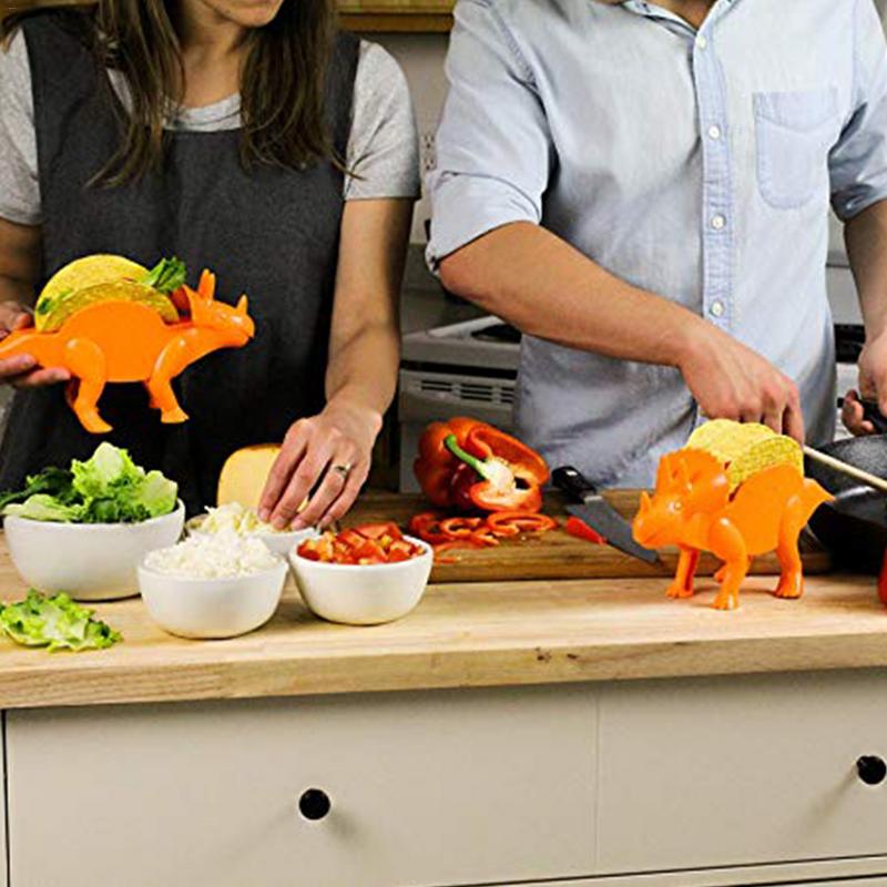 Food Grade Dinosaur Shape Plastic Food Holder Cornmeal Burritos Holder Taco Holder Food Display Holders Kitchen Food Rack Shell