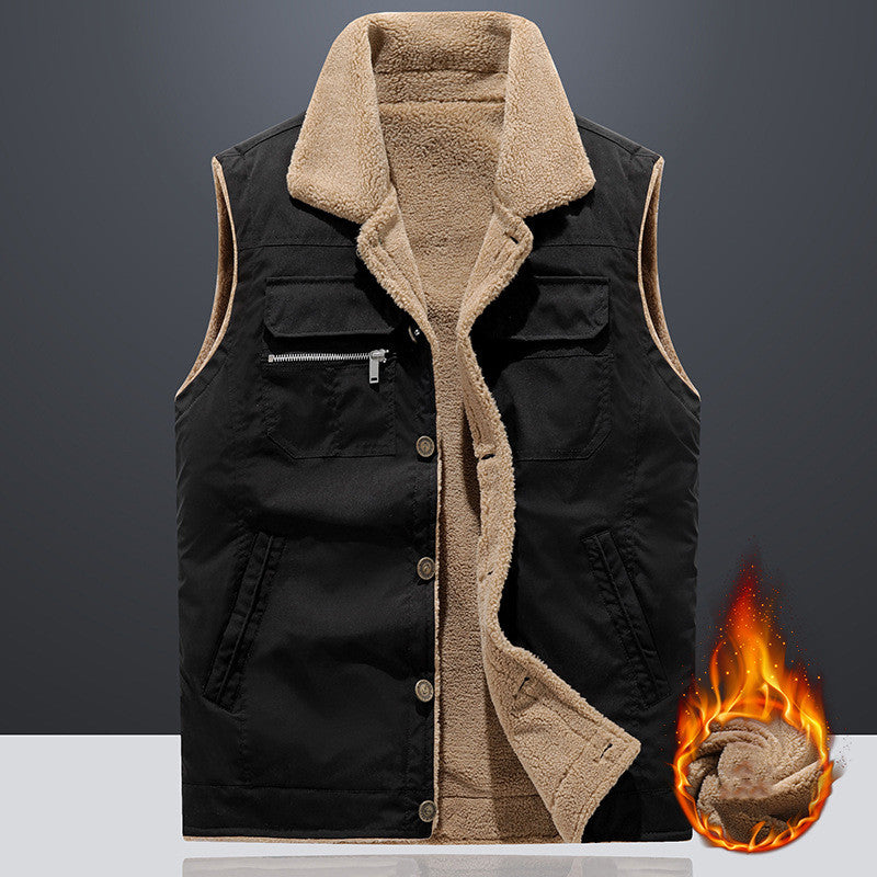 Lambswool Vest Man Autumn And Winter Plus Size Loose Thickening Keep Warm Vest 