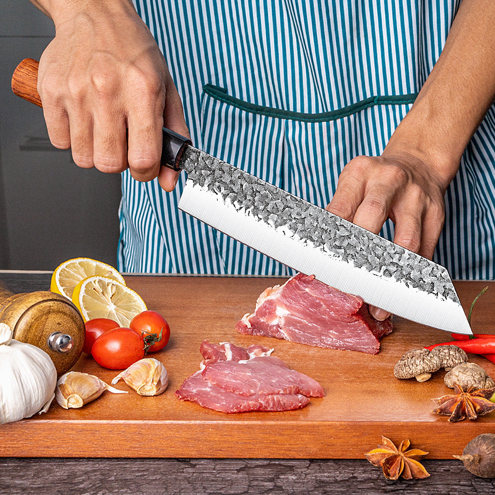 Handmade Hammered Forged Santoku Knife Chef Knife 