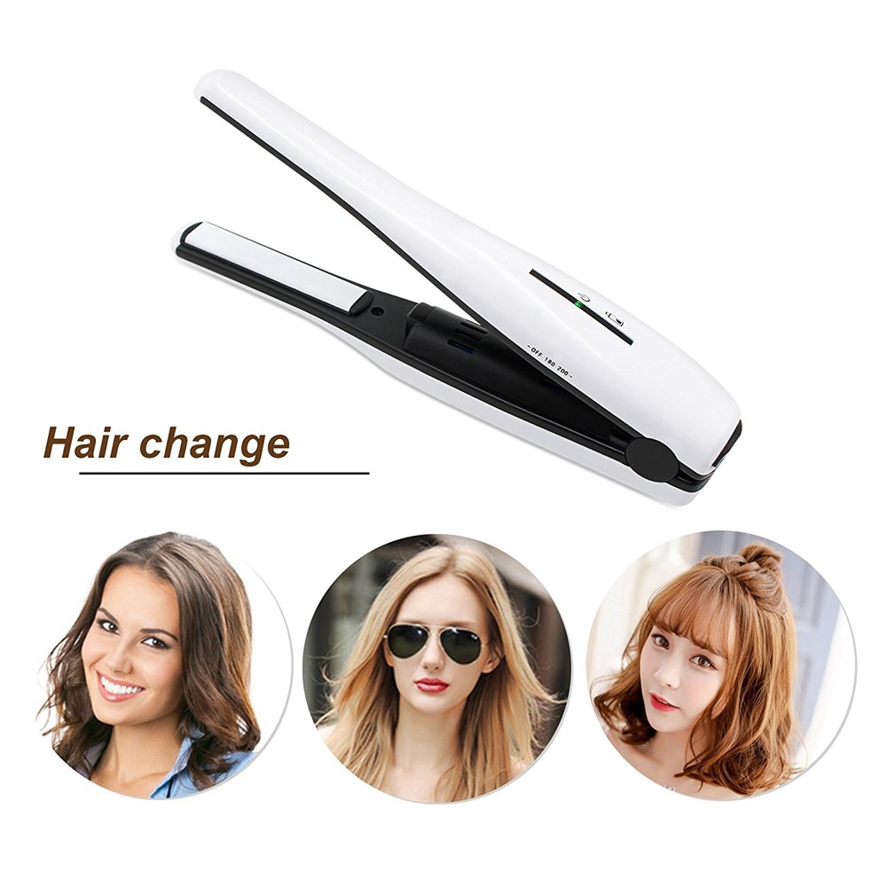 USB wireless charging mini portable straight hair clip bangs ceramic straightening plate hair straightener 