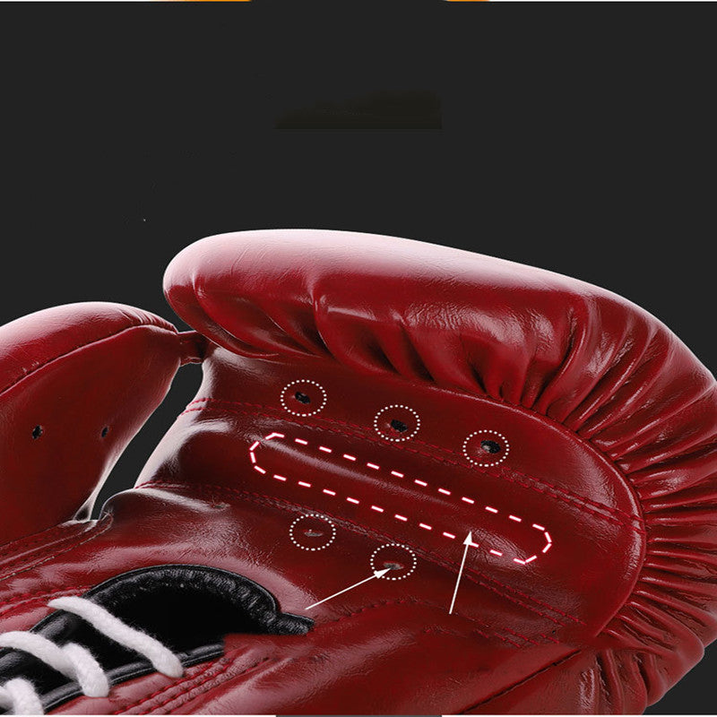 Imitation Cowhide Vintage Lace Up Boxing Gloves