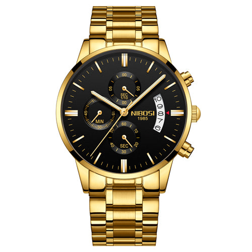 Men Watch Chronograph Sport Mens Watches Top Brand Luxury Waterproof Full Steel Quartz Gold Clock Men Relogio Masculino