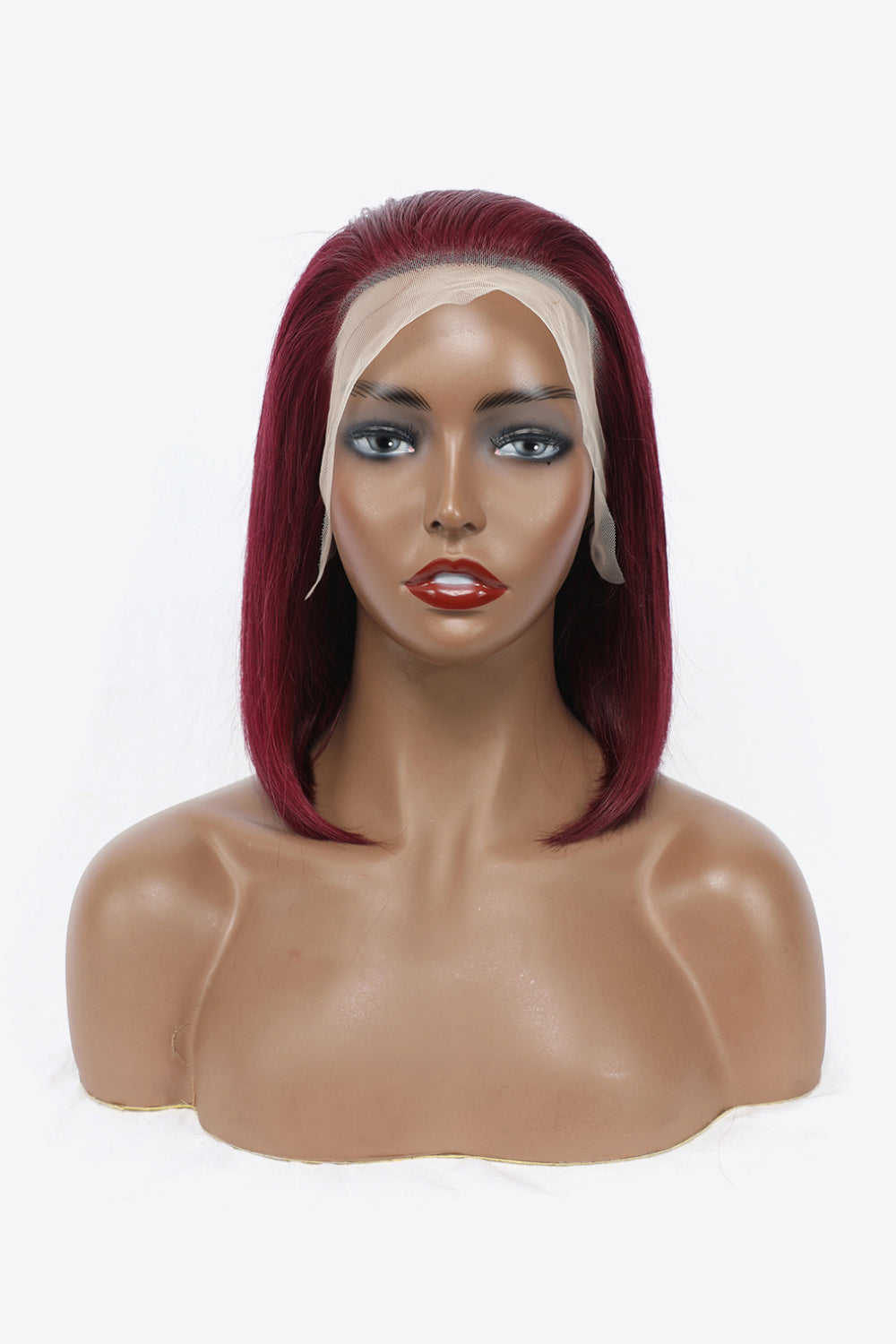 12" 155g #99J Lace Front Wigs Human Hair 150% Density - Babbazon Wig