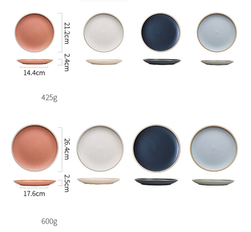 Pure color matte ceramic plate