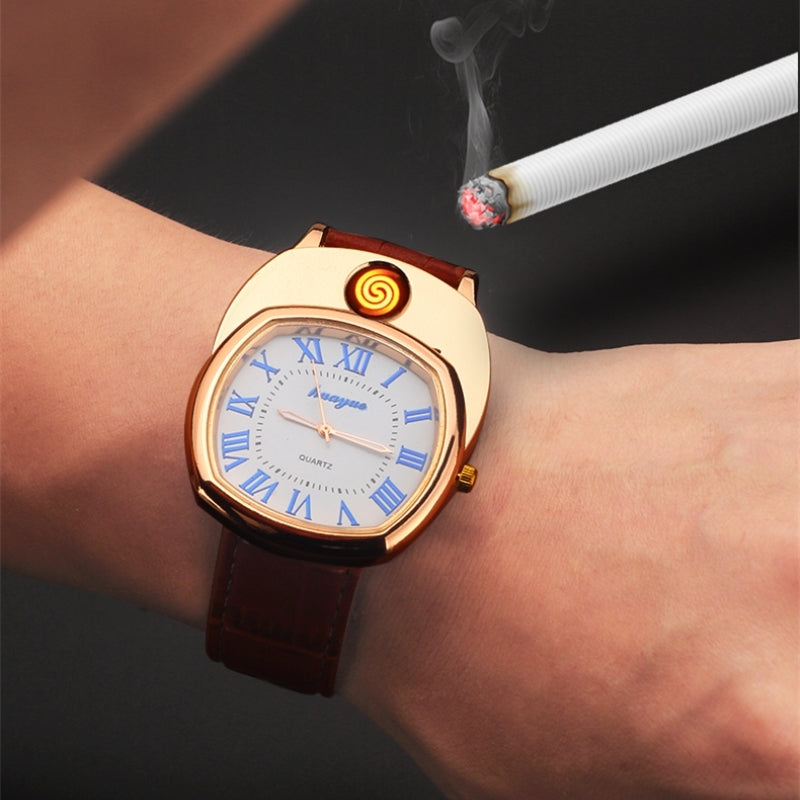 Cigarette lighter windproof watch
