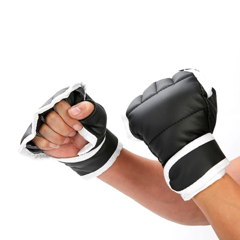 Black Sanda Half Finger Boxing Gloves