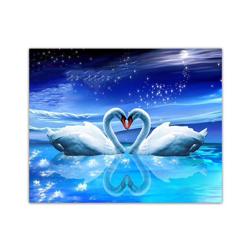 Diamond Cross Stitch Swan And Love Heart