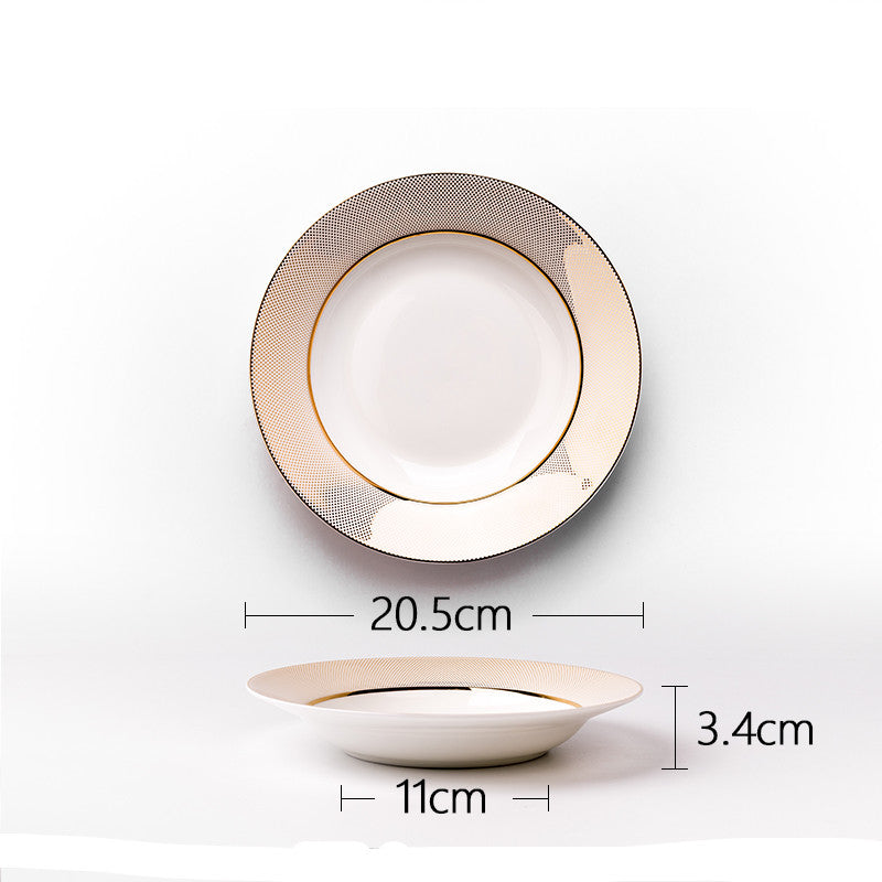 Nordic Light Luxury Household Bone China Plates And Tableware