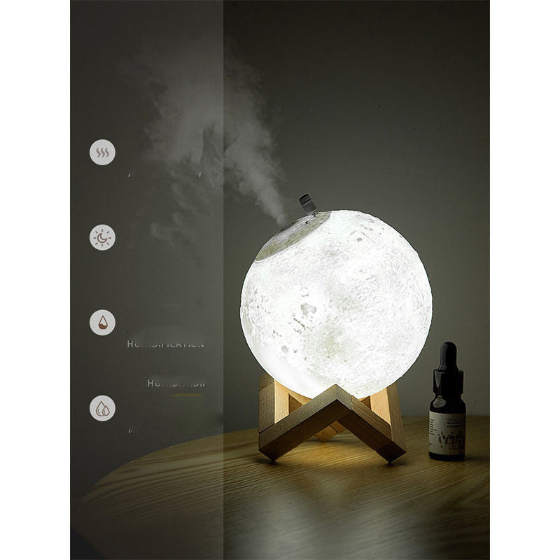 Lunar Humidifier Night Light Bedroom Household Aromatherapy Moisturizing Spray Dormitory Bedside Mute Creative Gift