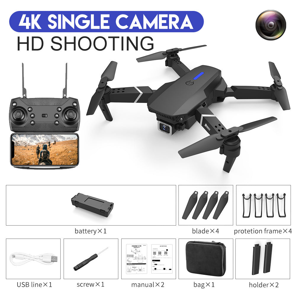 E88 Drone Aerial Photography HD 4K Dual Camera Remote Control Airplane Toy - Babbazon Drone