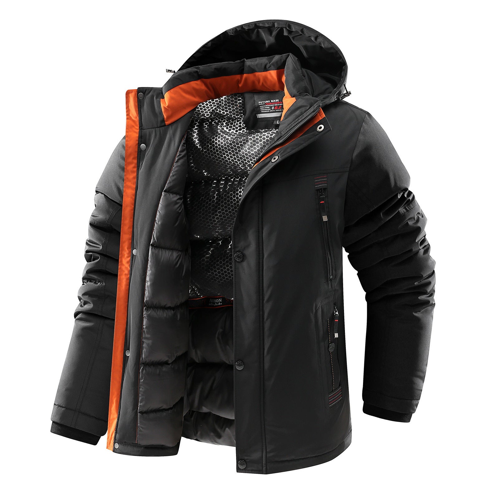 Men's Mid-length Cotton-padded Clothes Thickened Cold-resistant Warm Fleece Padded Coat Cotton-padded Clothes 