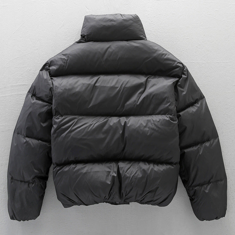 Black Stand-up Collar Down Jacket For Men 
