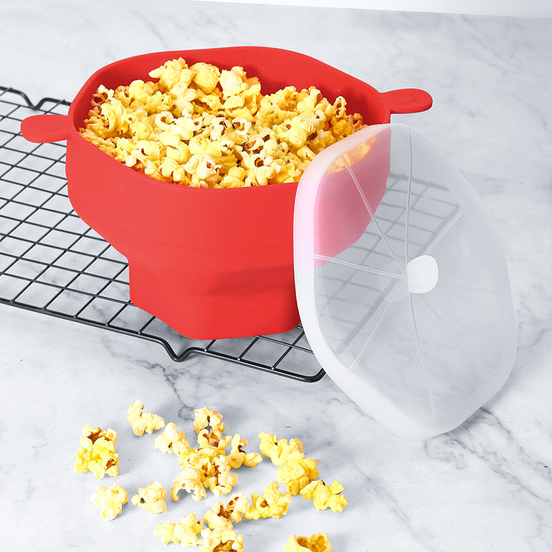 Silicone Popcorn Bucket High Temperature Resistant With Cover 