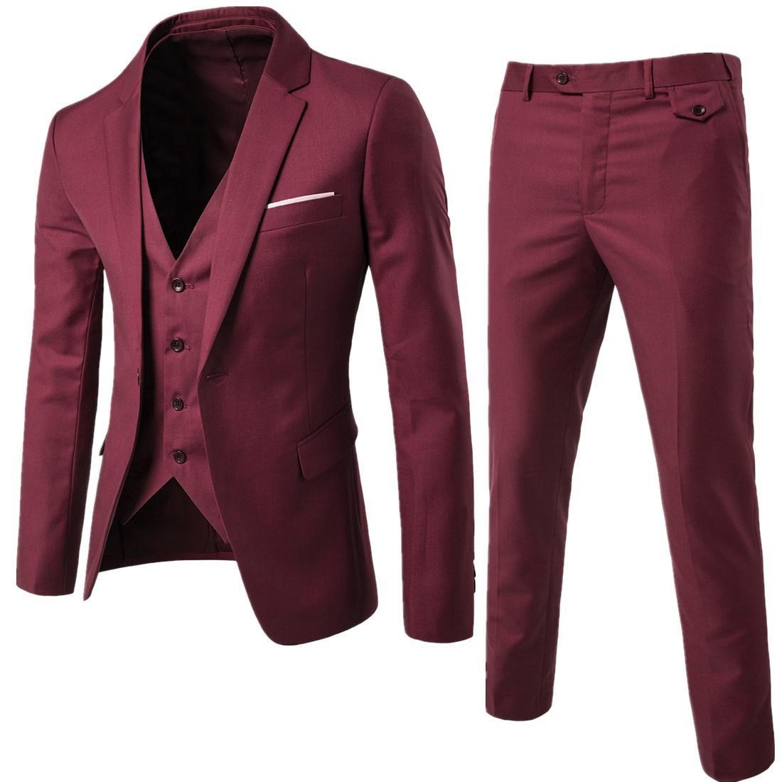 Men's Business Casual Suit Three-piece Suit 