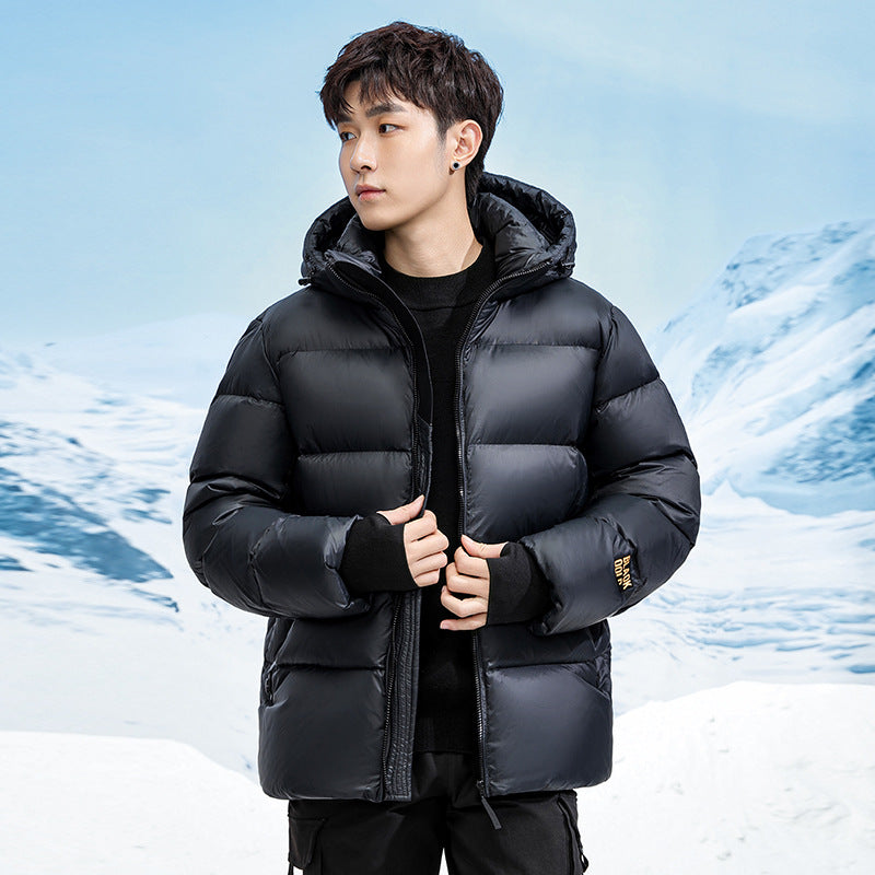 Winter Black Gold Down Jacket Couple Style 