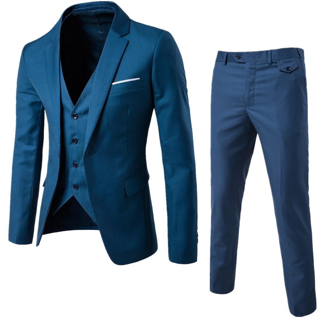 Men's Business Casual Suit Three-piece Suit 