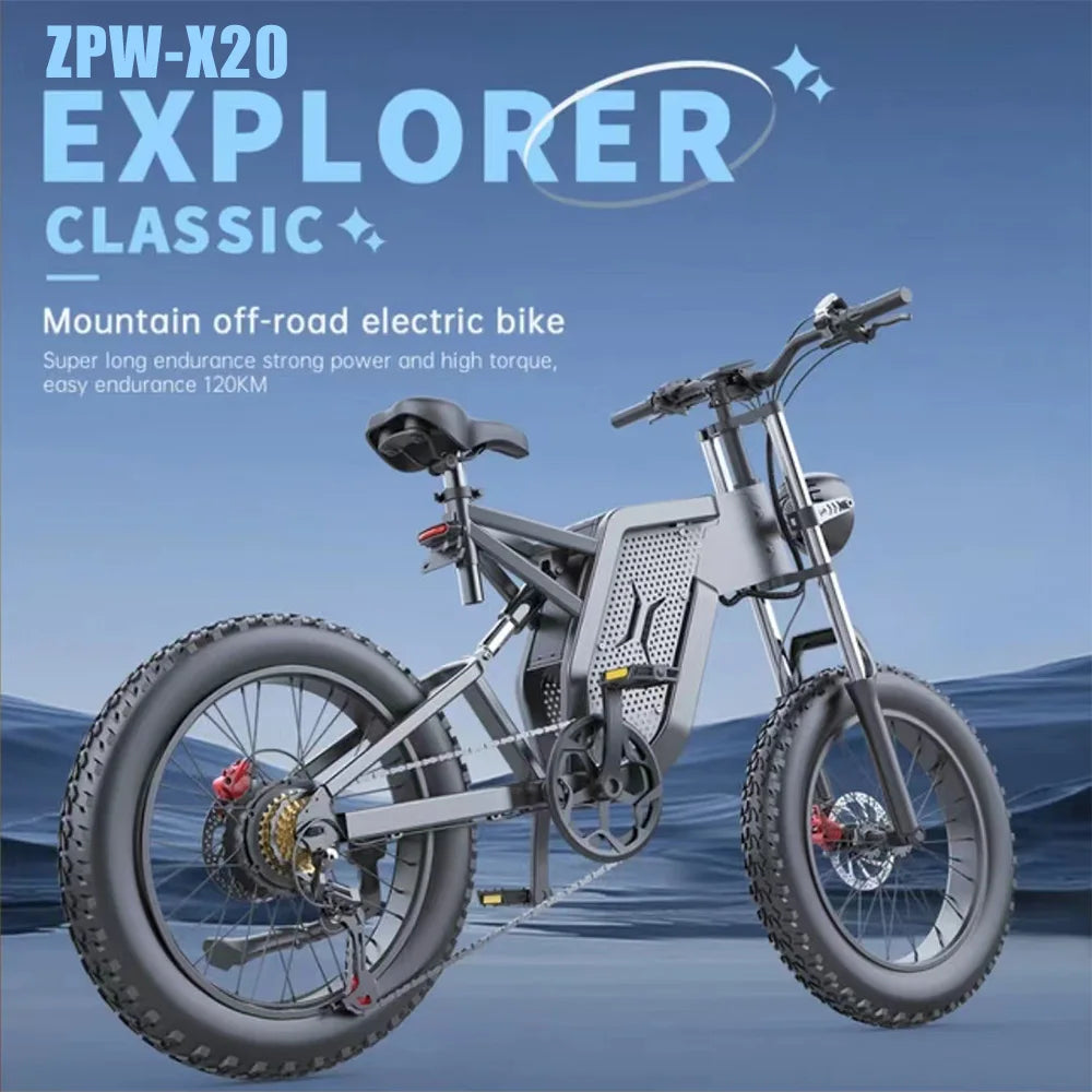 ZPW X20 Electric Mountain Bike - 2000W, 48V35AH