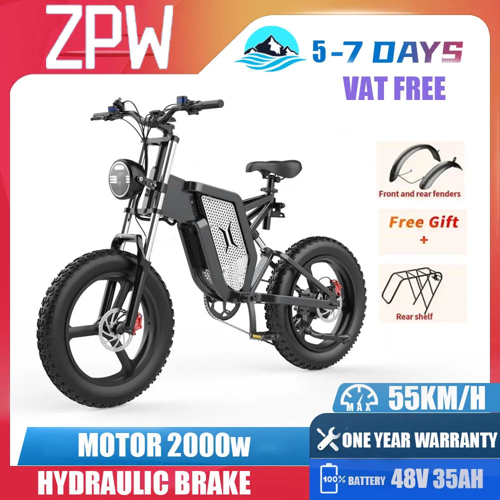 ZPW X20 Electric Bike - 20 Inch, 2000W 35AH