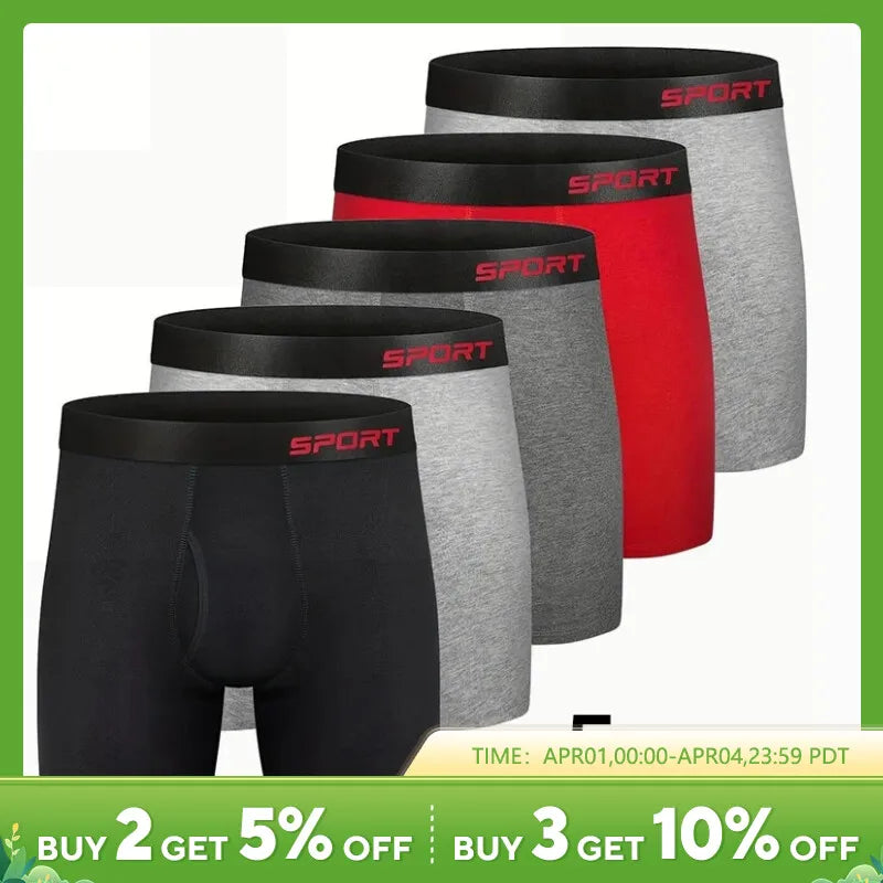 5-Pack Men's Sports Boxer Underwear 