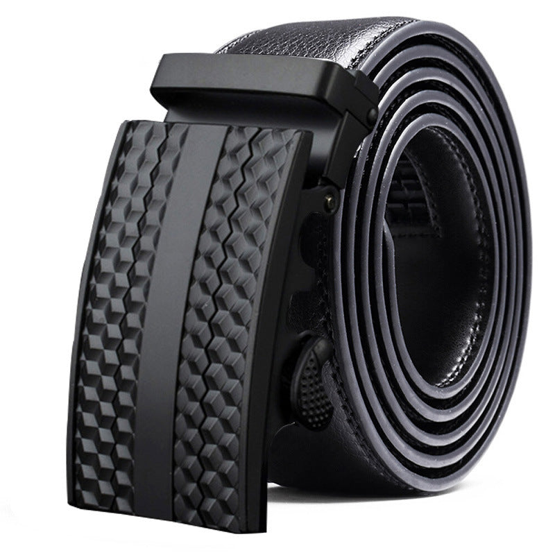 Fashion Casual Men's Two-layer Leather Comfort Click Belt 