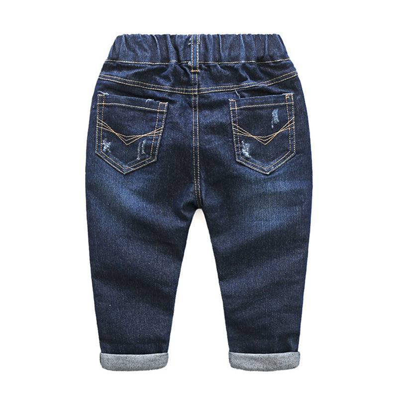 Boys' Spring And Autumn Crawler Jeans Children's Casual Pants Crawler