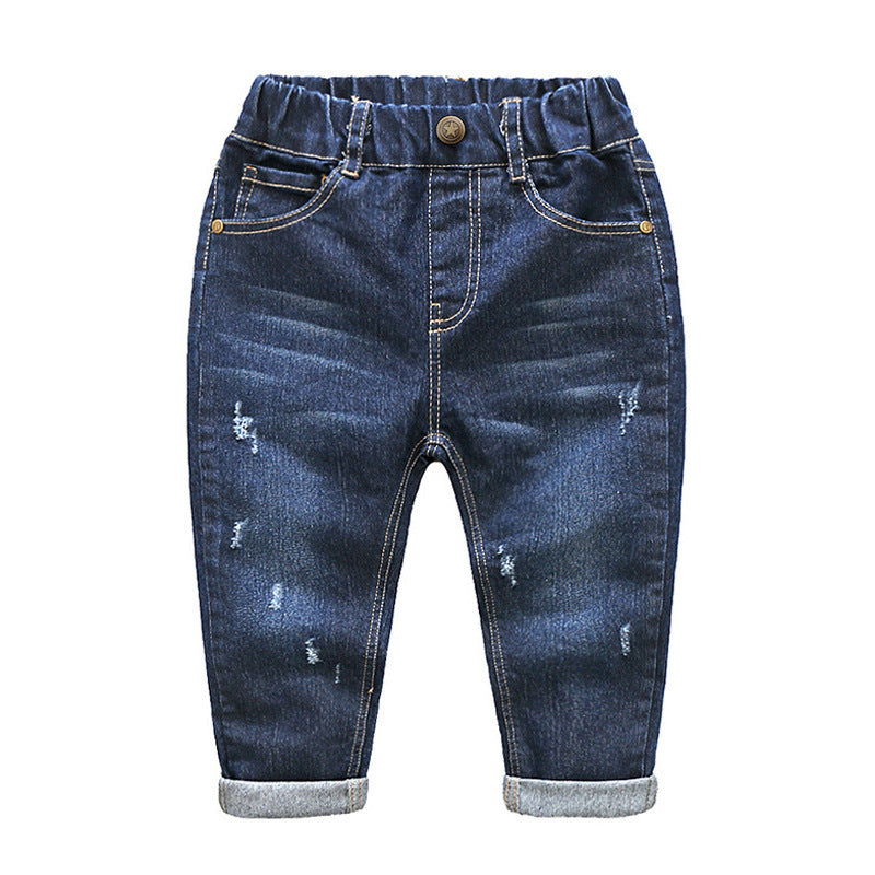 Boys' Spring And Autumn Crawler Jeans Children's Casual Pants Crawler