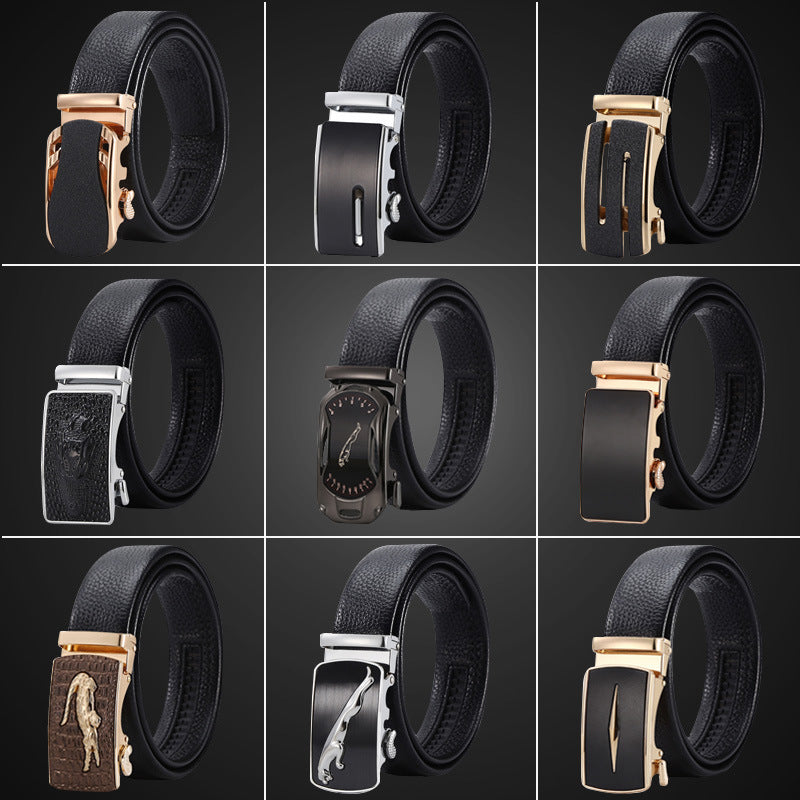 Men's Automatic Leather Buckle Business Belt 