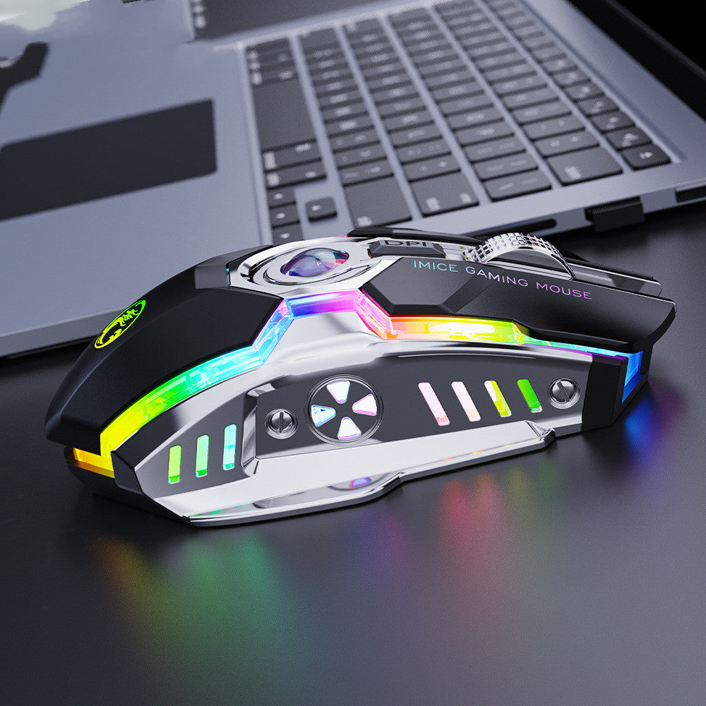 Silent Charging RGB Streamer Horse Racing Wireless Gaming Mouse
