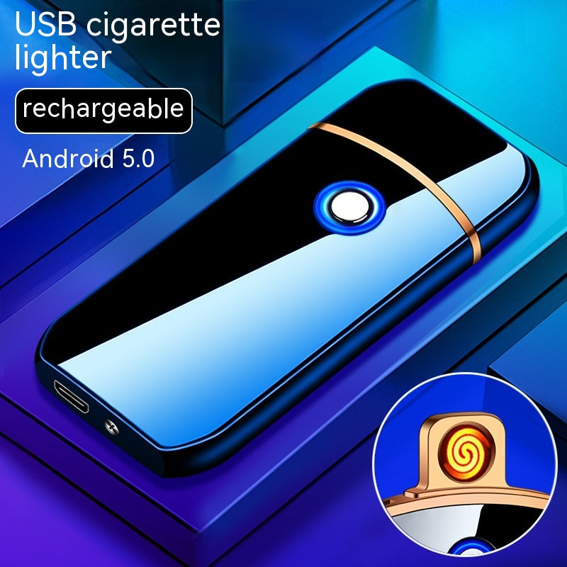 Electronic Charging USB Cigarette Lighter Metal Windproof Creative Lighter