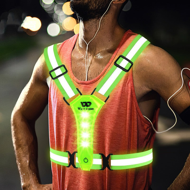 Outdoor Night Run Reflective Vest Riding Warning Light 