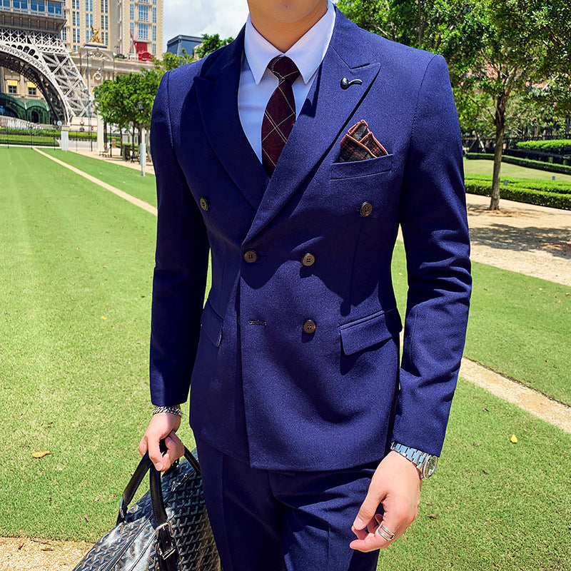 Men's Business Slim Professional Three-piece Men's Suit 
