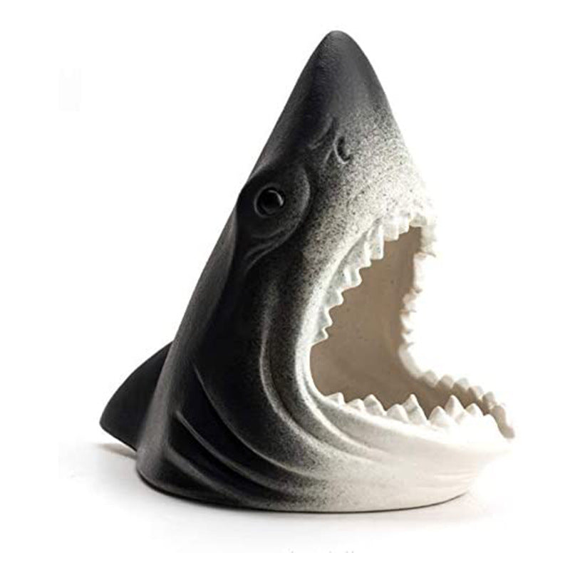 Household Simple Ceramic Shark Ashtray 